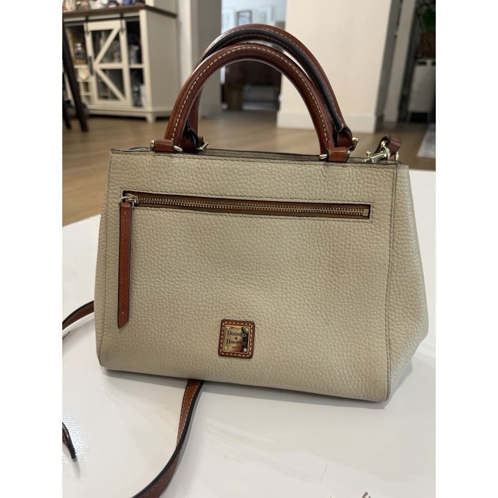 Dooney and Bourke Pebble Grain Zip Satchel - Beige